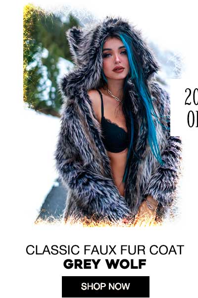 Classic Women's Faux Fur Coat | Grey Wolf