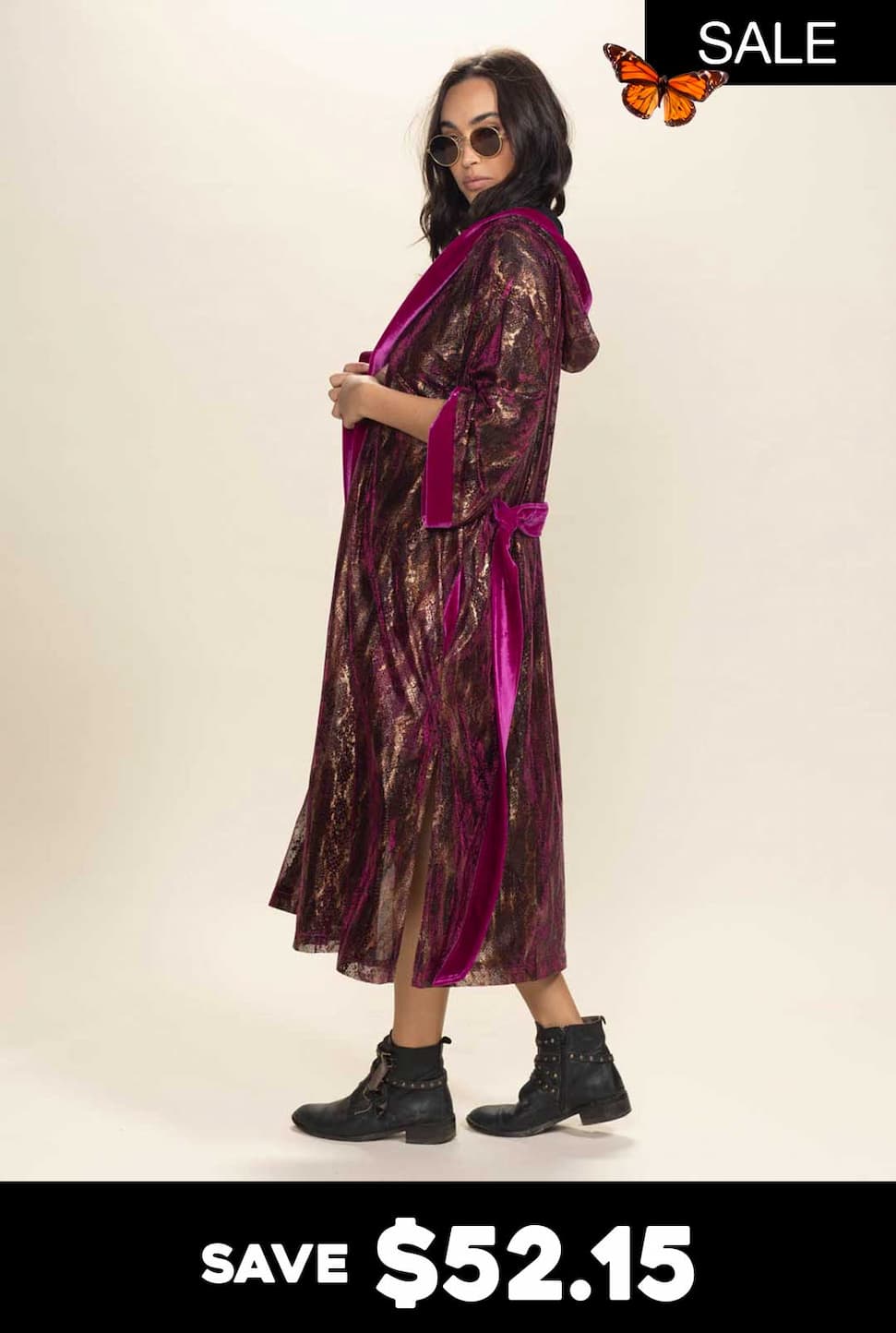 Women's Festival Kimono | Metallic Rhodolite Python
