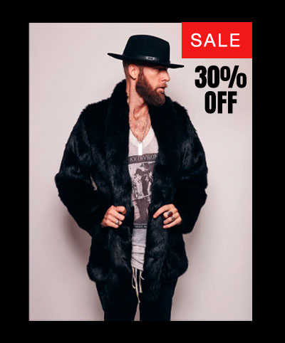 Men's Faux Fur Coat | Black Panther