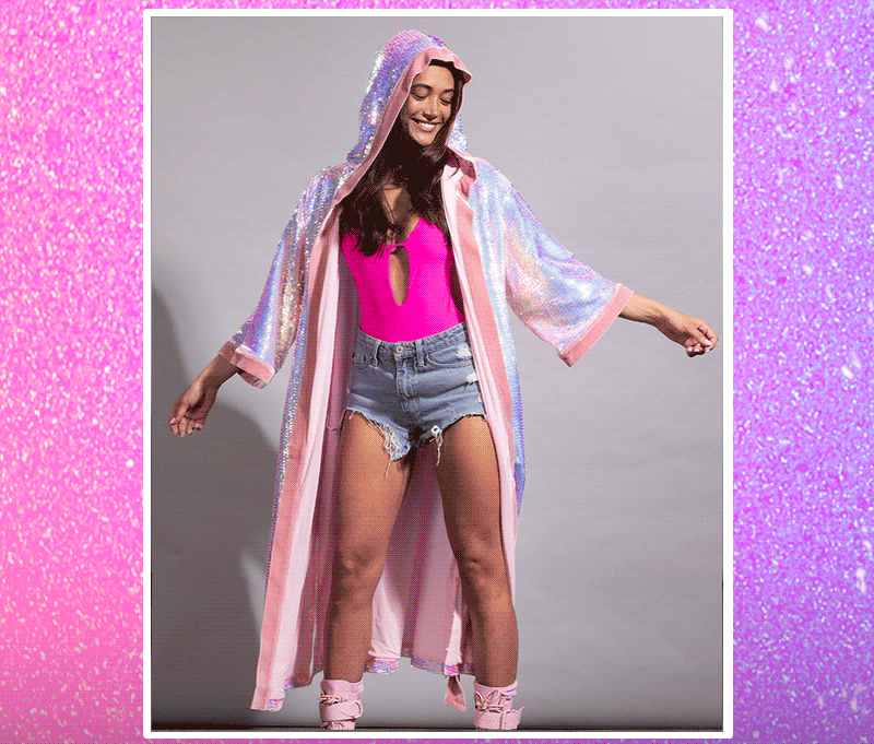 Women's Sequin Kimono | Pink Mermaid