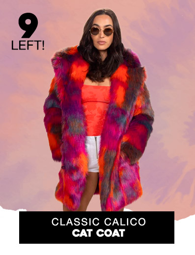 Classic Women's Faux Fur Coat | Calico Kitty