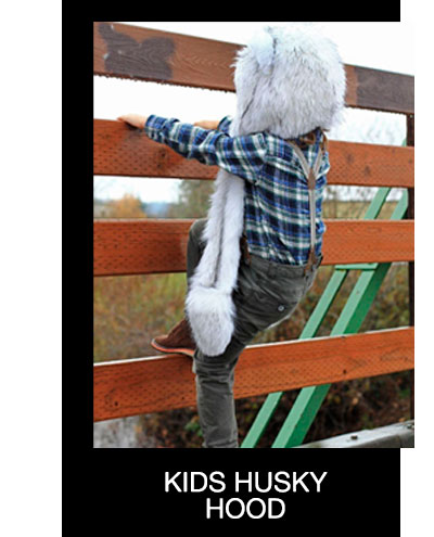 Kids Husky Faux Fur Hood