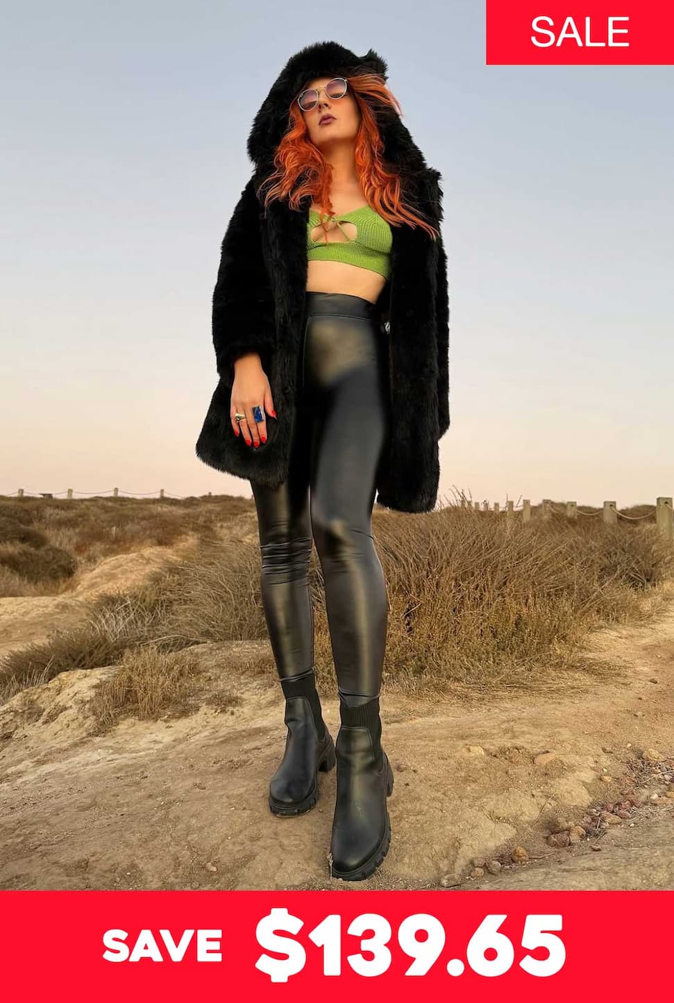 Classic Women's Faux Fur Coat | Black Panther