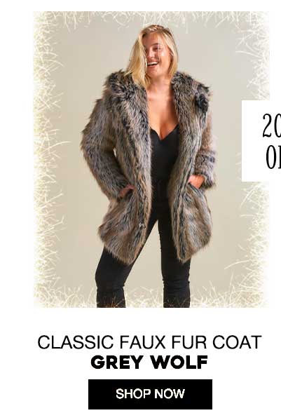 Classic Women's Faux Fur Coat | Grey Wolf