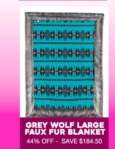 *Almost Purfect* Faux Fur Large Blanket | Grey Wolf