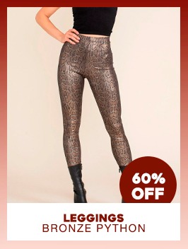 Women's Metallic Leggings | Bronze Python