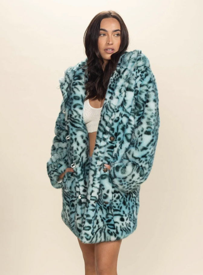 Faux Fur Coat | Aqua Cat