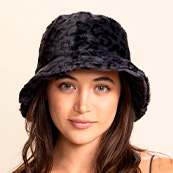 Women's Fur Bucket Hat | Slate Black Leopard