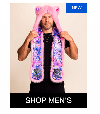 Pink Alley Cat Faux Fur Hood | Men's