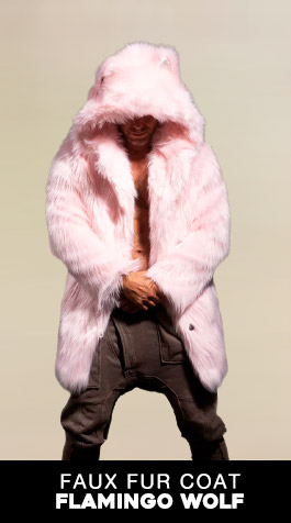 Classic Men's Faux Fur Coat | Flamingo Wolf