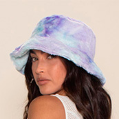 Women's Fur Bucket Hat | Tie Dye Mer-Kitty