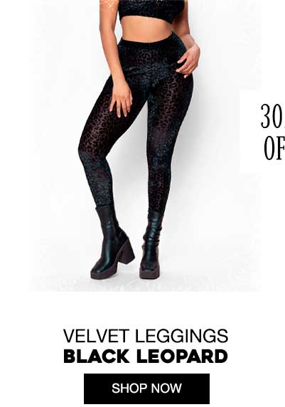 Women's Velvet Leggings | Black Leopard
