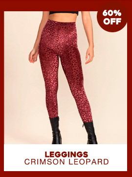 Women's Velvet Leggings | Red Crimson Burnout Leopard