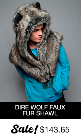 Dire Wolf Faux Fur Shawl | Men's