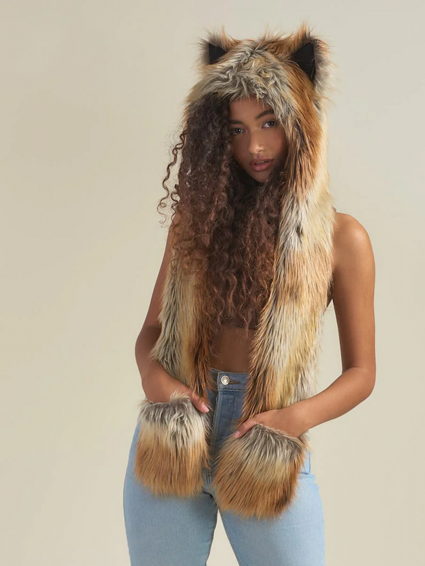 Red Fox Faux Fur Hood