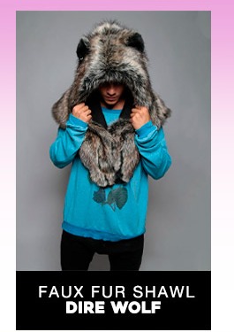 Dire Wolf Faux Fur Shawl | Men's