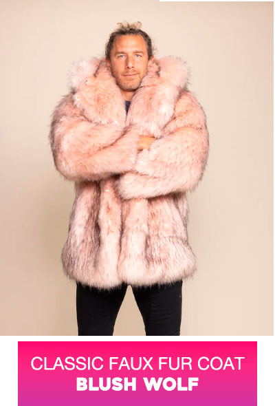 *Limited Edition* Classic Faux Fur Coat | Blush Wolf