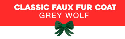 Classic  Faux Fur Coat | Grey Wolf