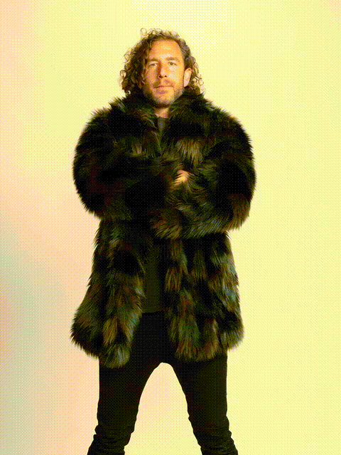 Men's Faux Fur Coat | Camo Cat | Made-To-Order