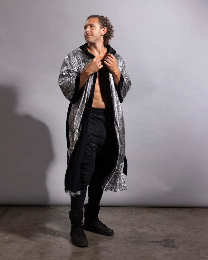 Men's Sequin Kimono | Silver Snakeskin