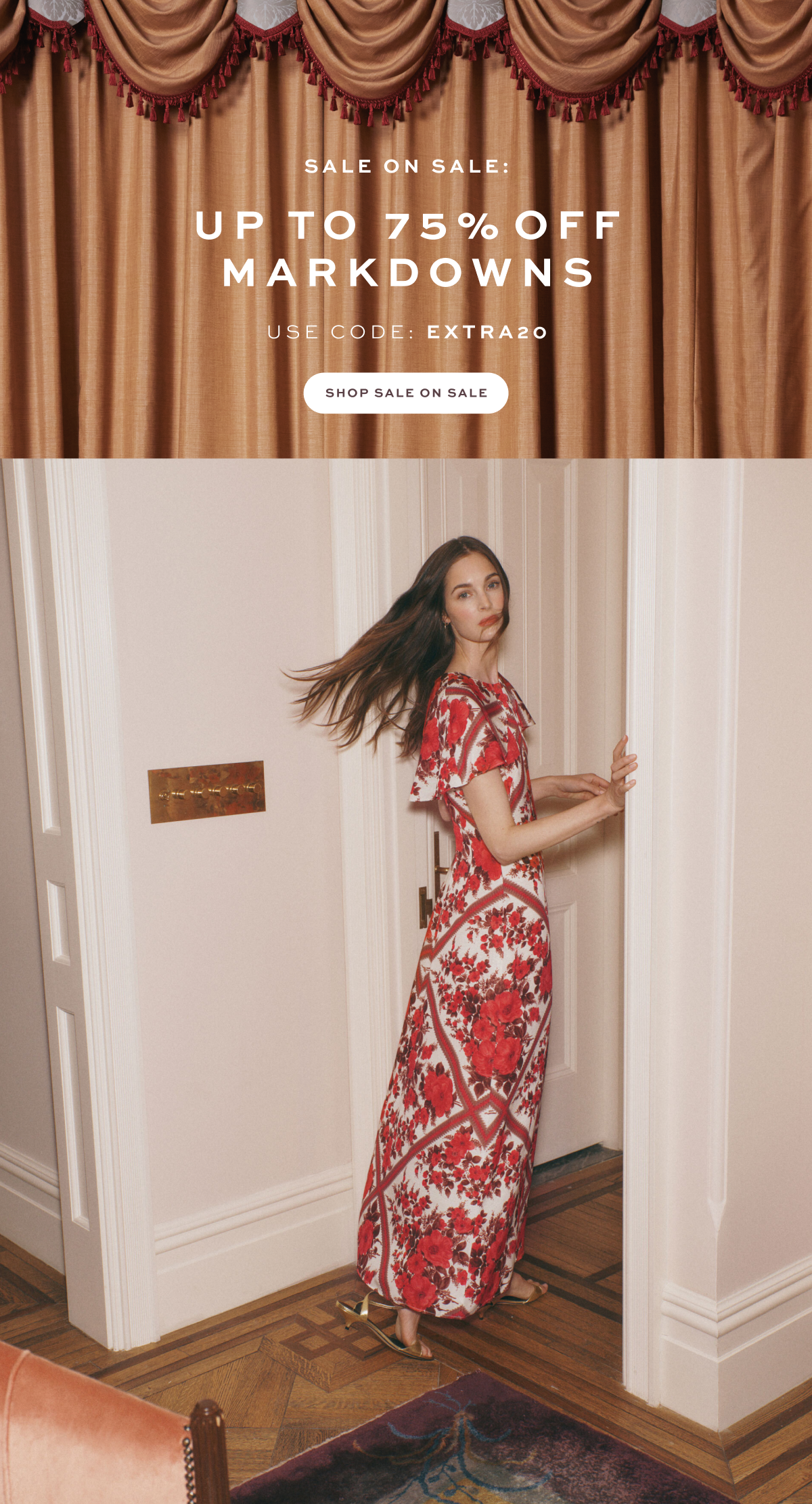 Sale on Sale: Up to 75% Off Markdowns. Use code: EXTRA20