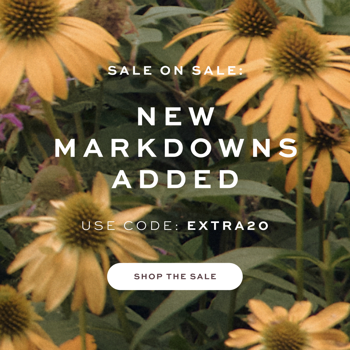 SALE ON SALE: New Markdowns Added, use code: EXTRA20 SALE ON SALE: New Markdowns Added, use code: EXTRA20