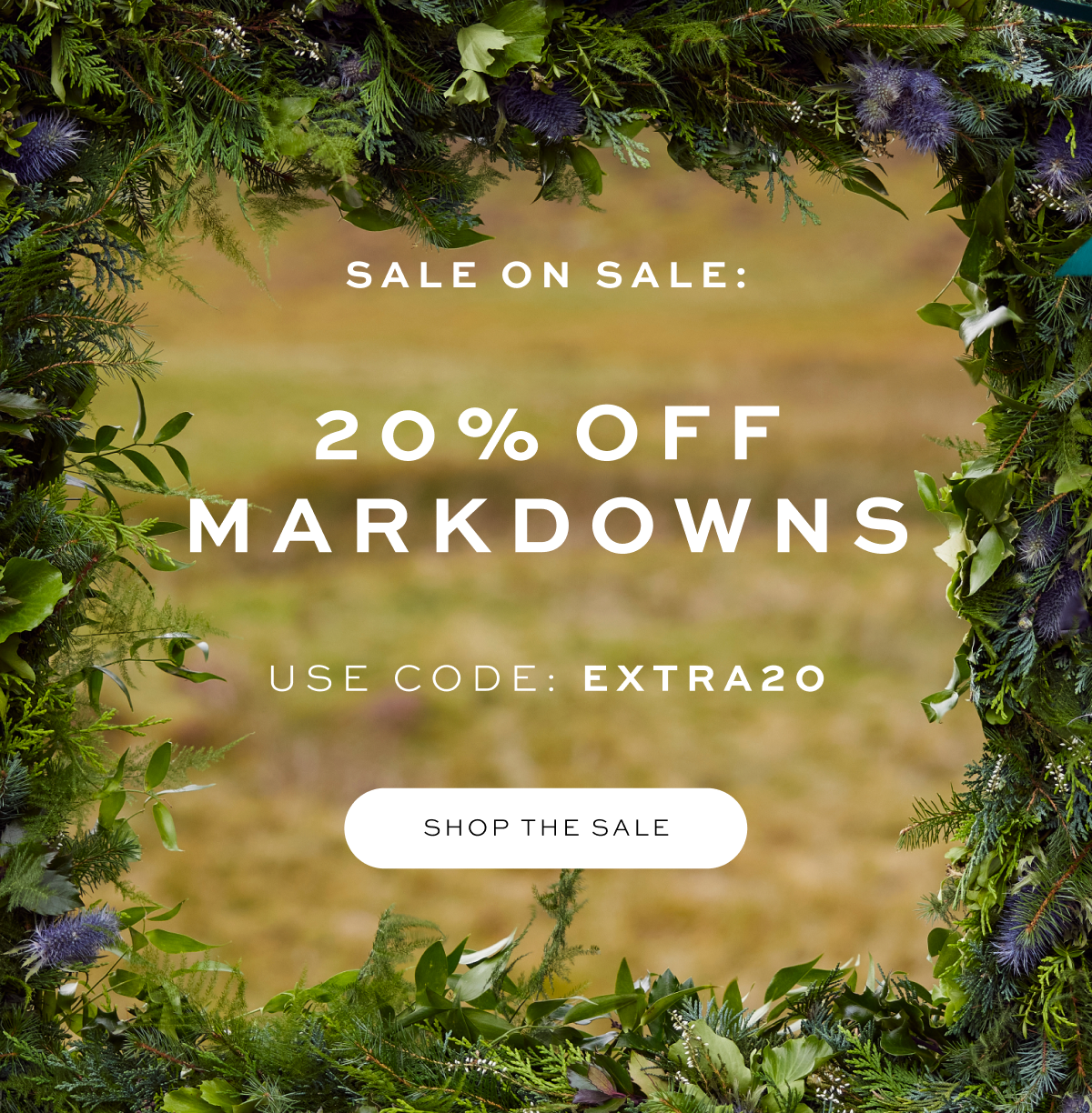 Sale on Sale:20% Off Markdowns. Use Code: EXTRA20. SHOP THE SALE.