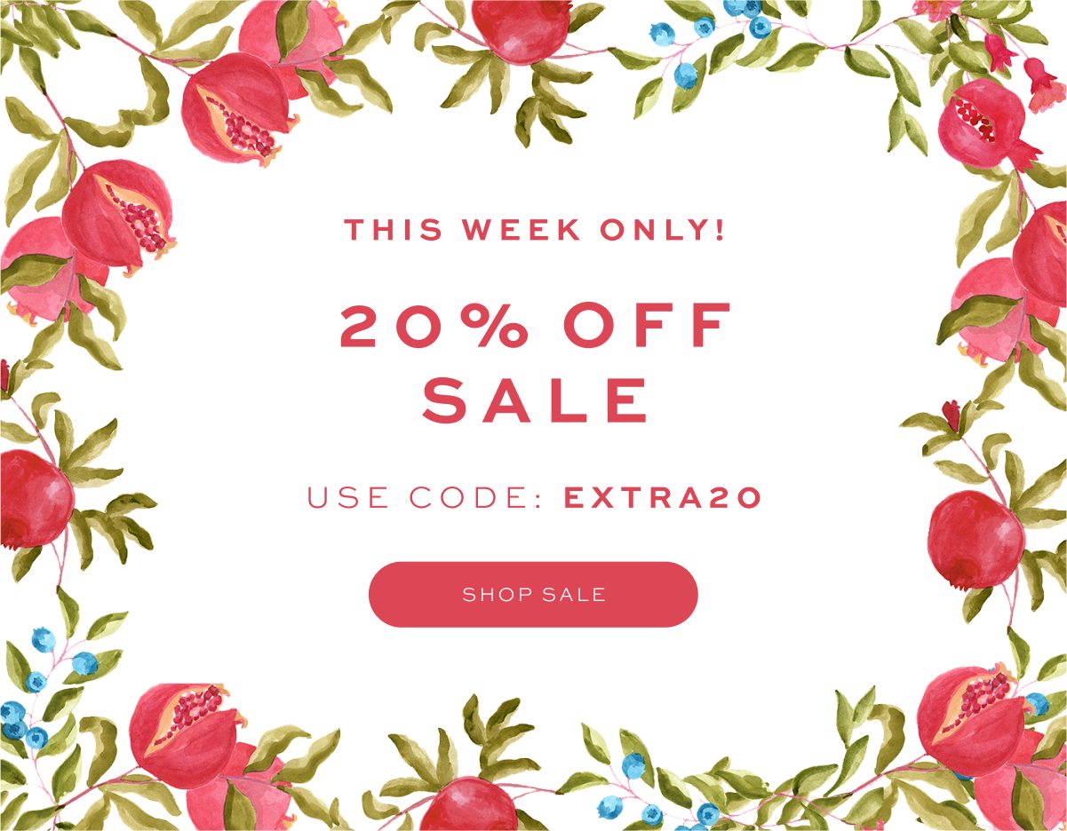 THIS WEEK ONLY! 20% OFF SALE, use code: EXTRA20