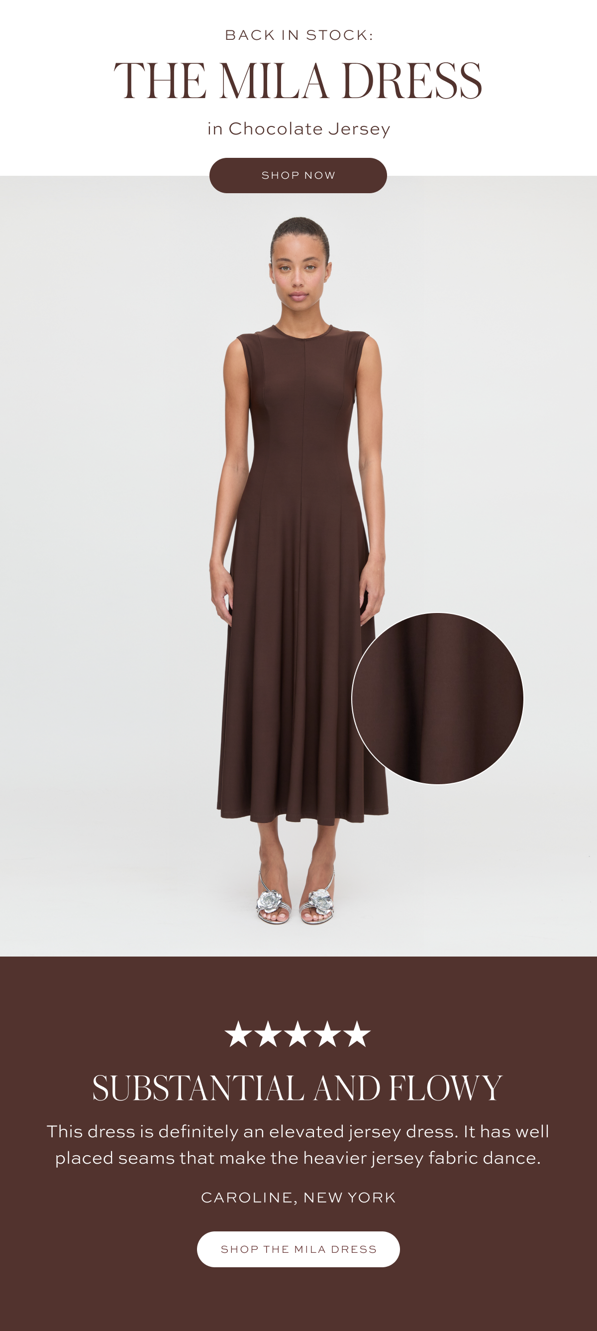 The Mila Dress in Chocolate Jersey