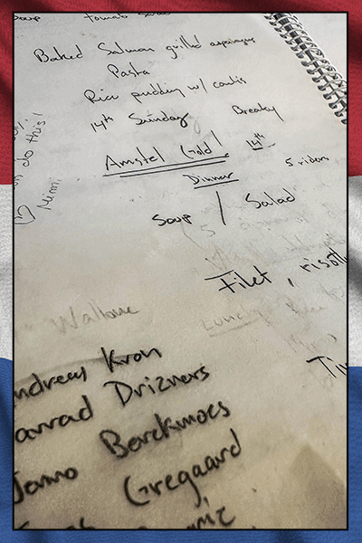 Sean's menu notebook
