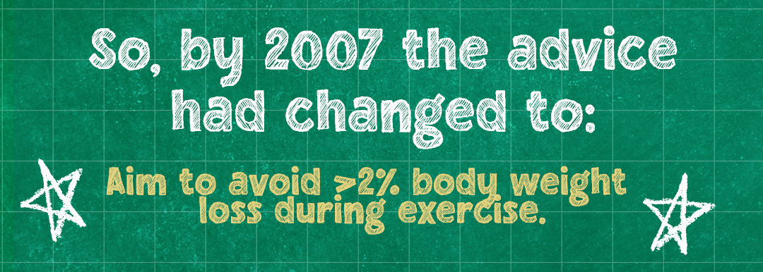Changed advce to avoid more than 2% body weight loss