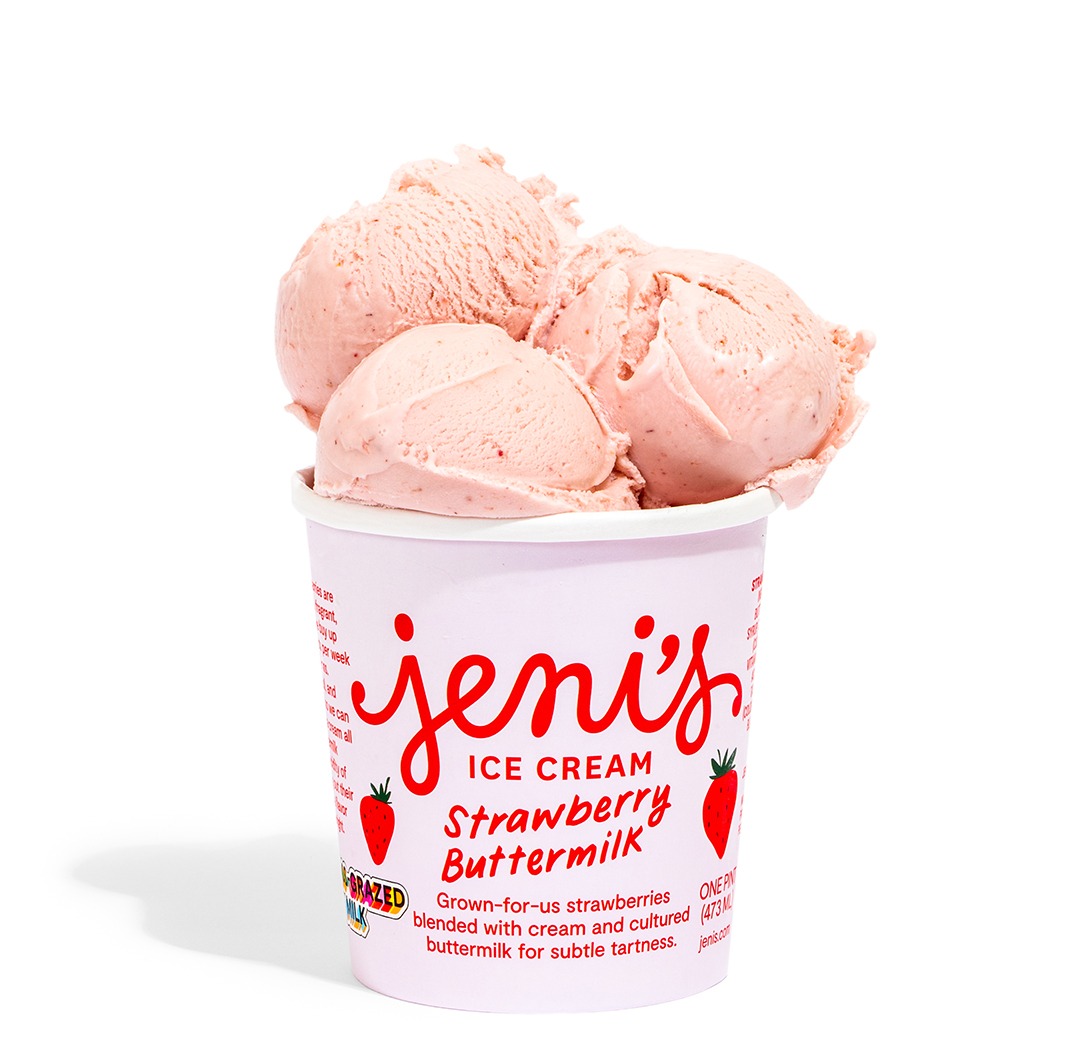 Strawberry Buttermilk ice cream pint