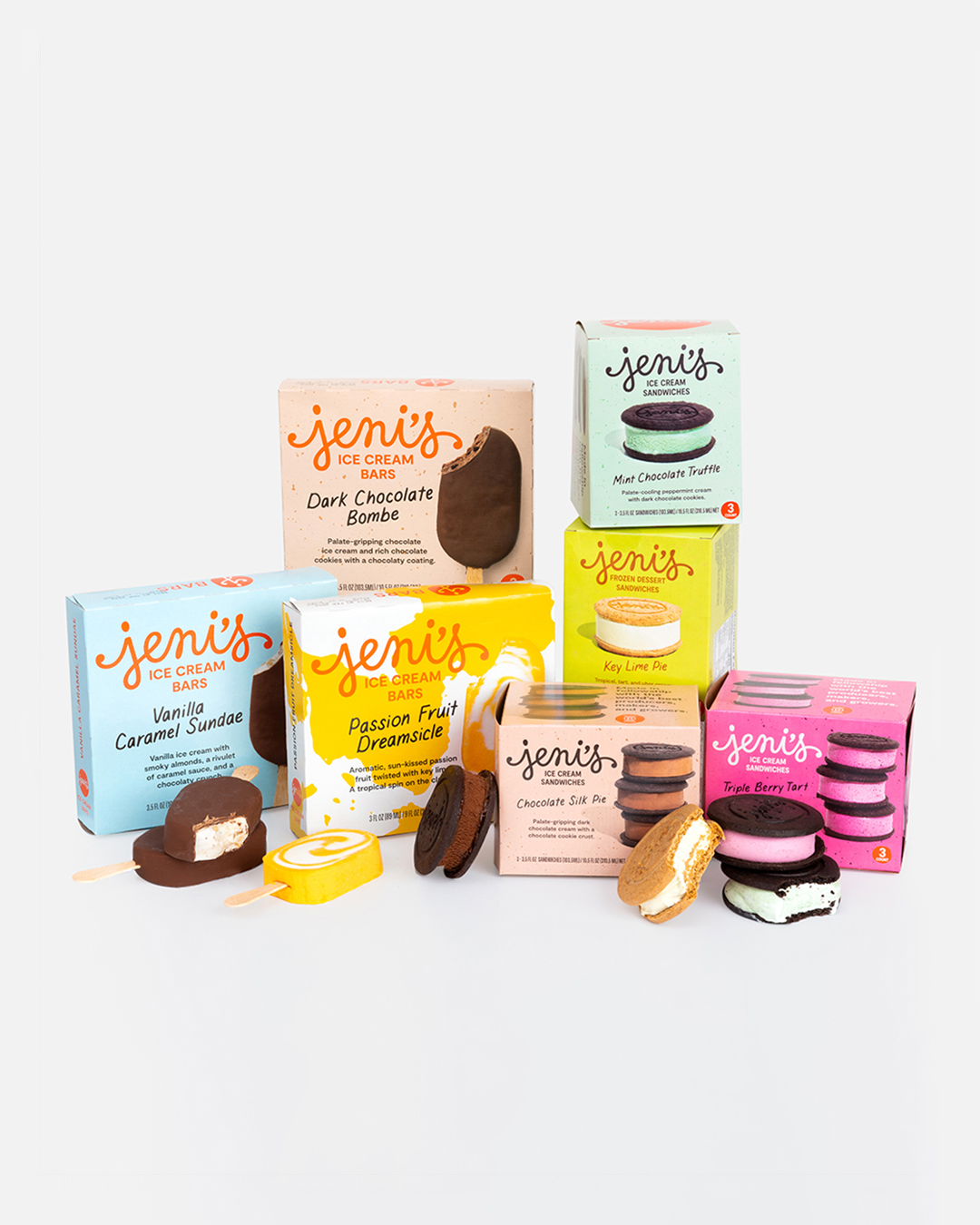 Jeni's ice cream sandwiches and bars