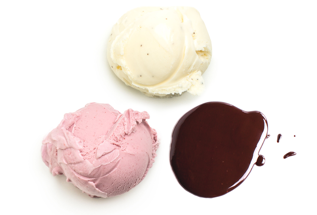 Wildberry Lavender, Honey Vanilla Bean, Sundae Fudge Sauce