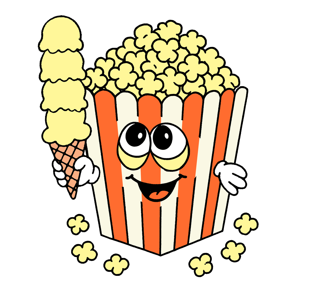 Popcorn Ice Cream Character