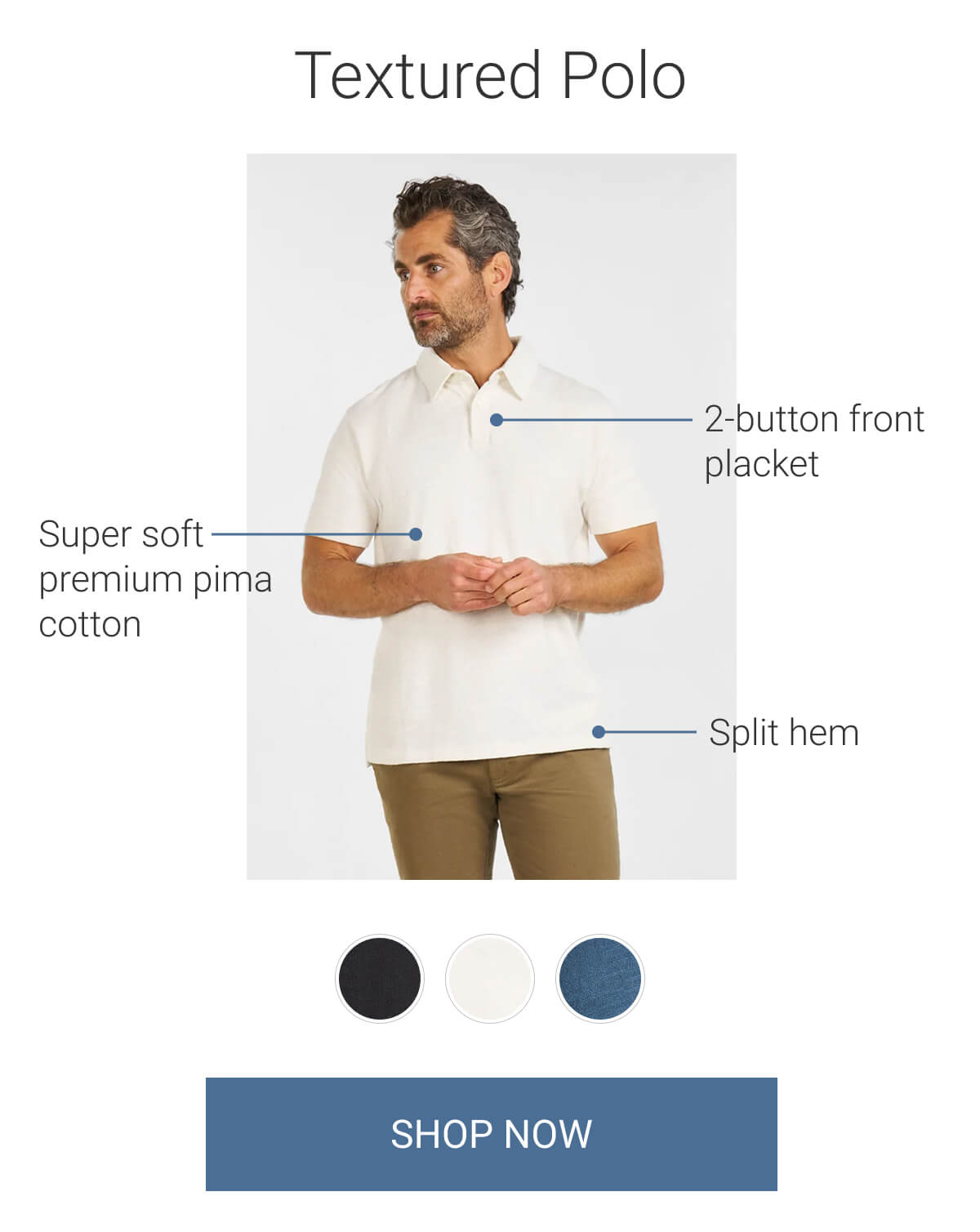 Textured Polo Features