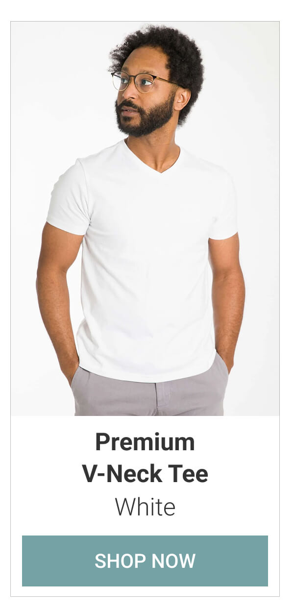 White Premium V-Neck Tee