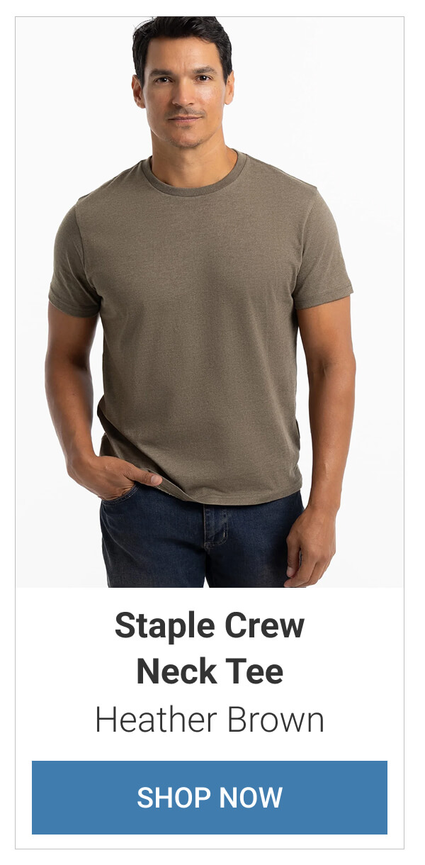 Heather Brown Staple Crew Neck Tee
