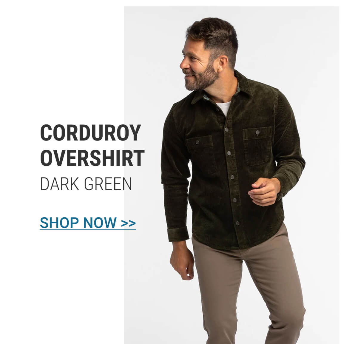 Dark Green Corduroy Overshirt