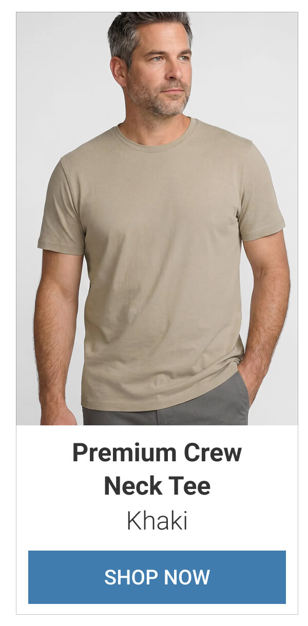 Khaki Premium Crew Neck Tee