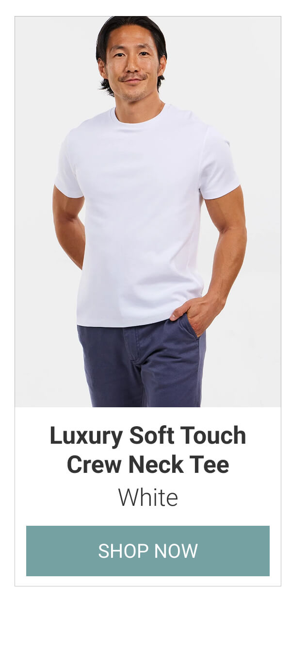 White Luxury Soft Touch Crew Neck Tee