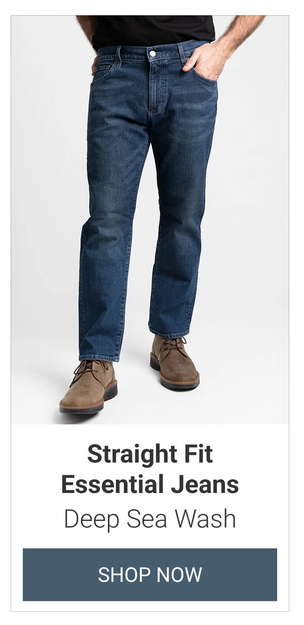 Deep Sea Wash Straight Fit Essential Jeans