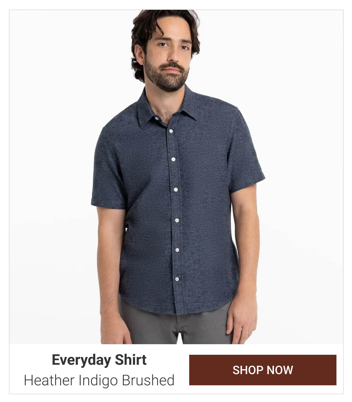 Heather Indigo Brushed Everyday Shirt