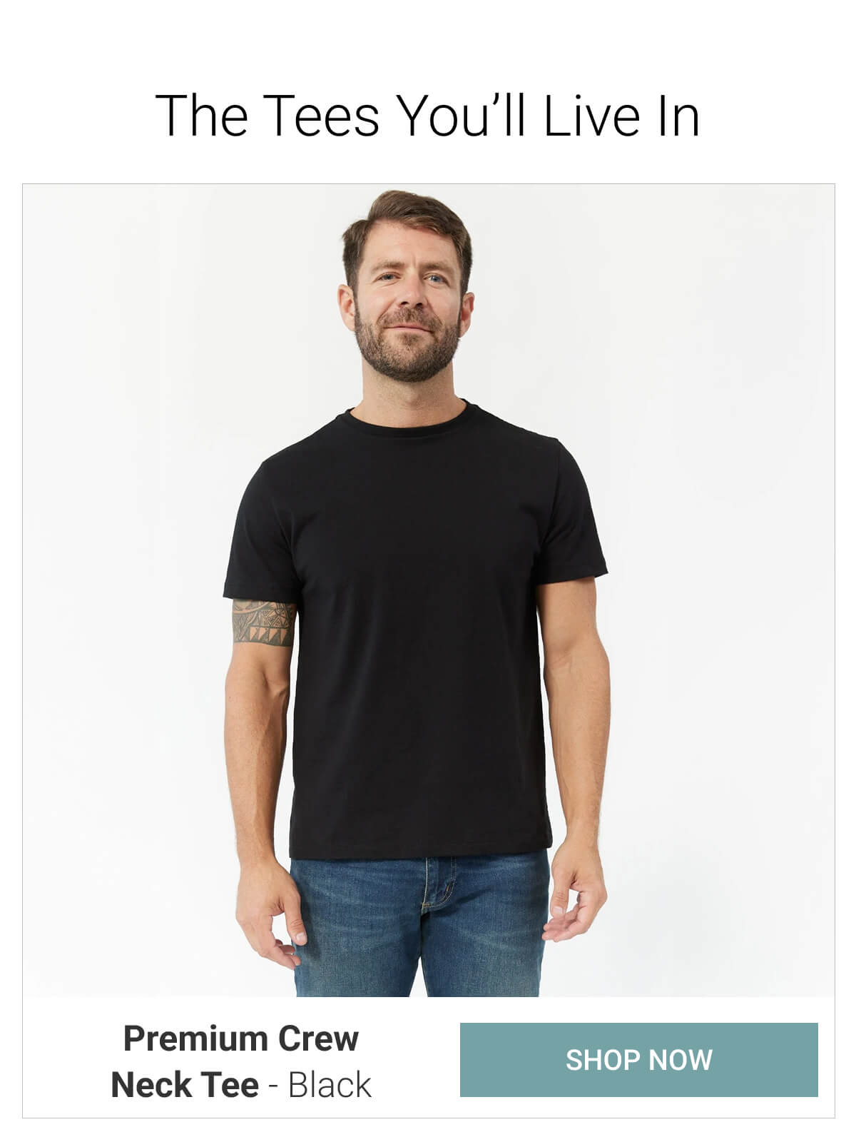 Black Premium Crew Neck Tee