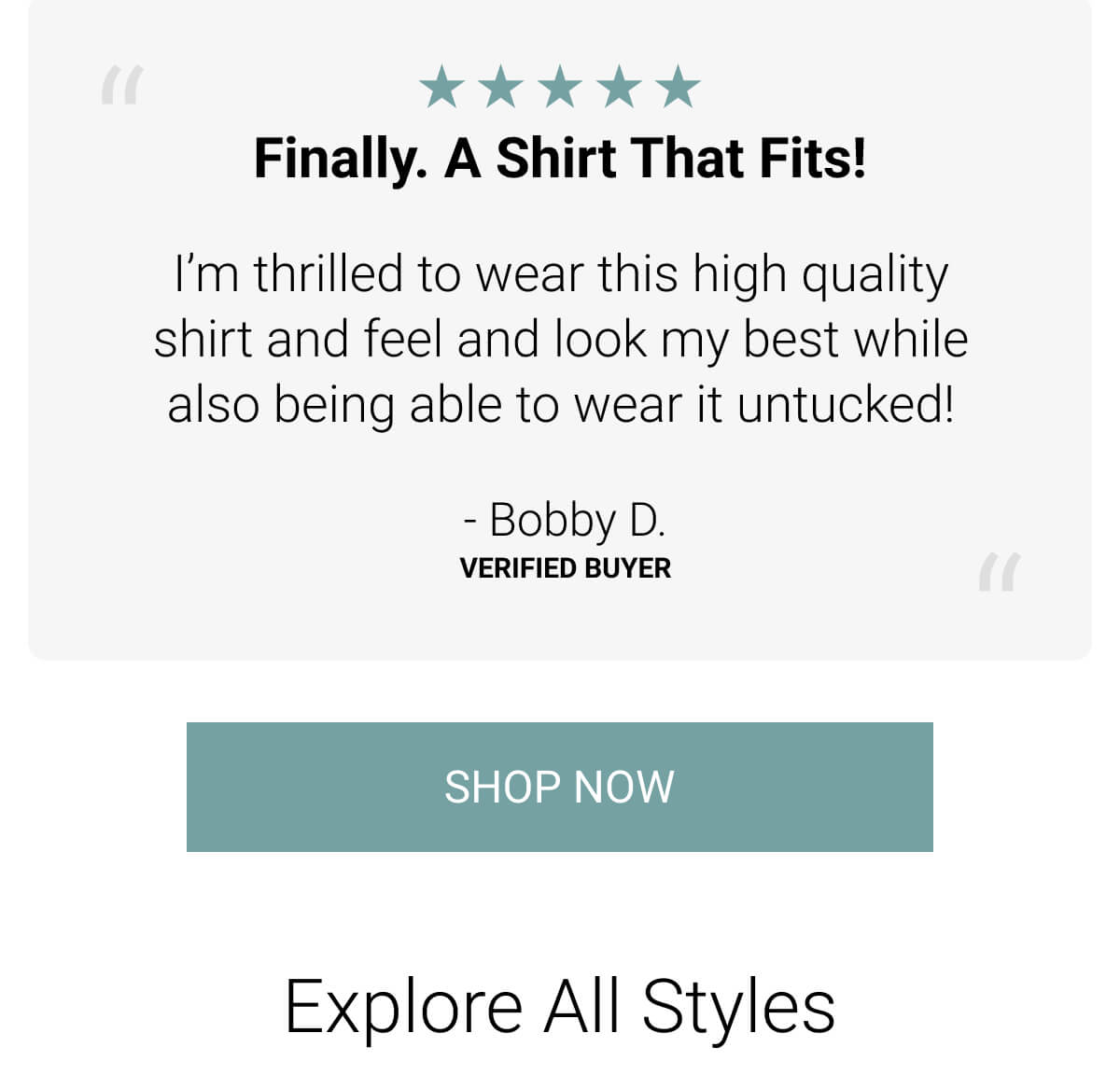 "Finally. A Shirt That Fits"