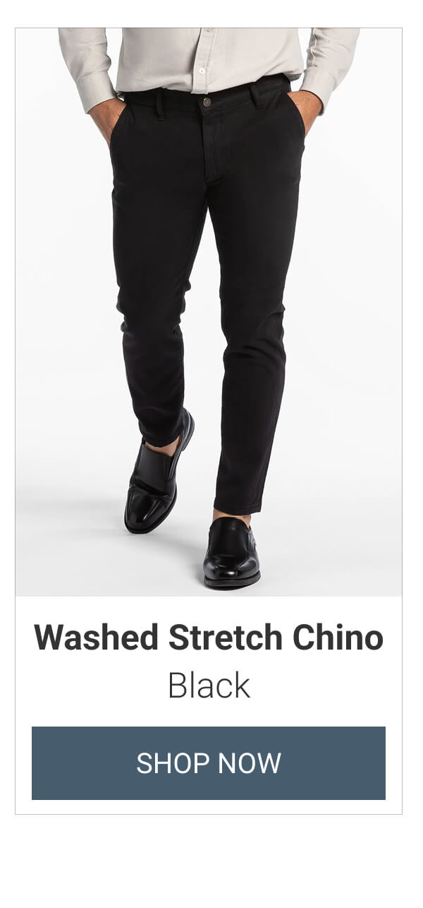 Black Washed Stretch Chino