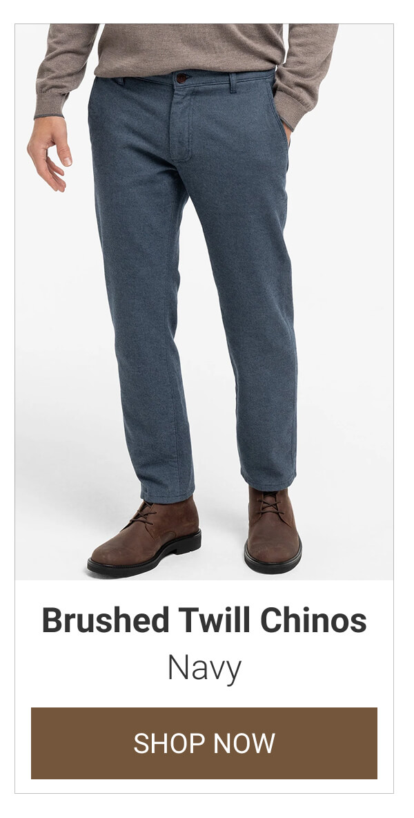 Navy Brushed Twill Chinos