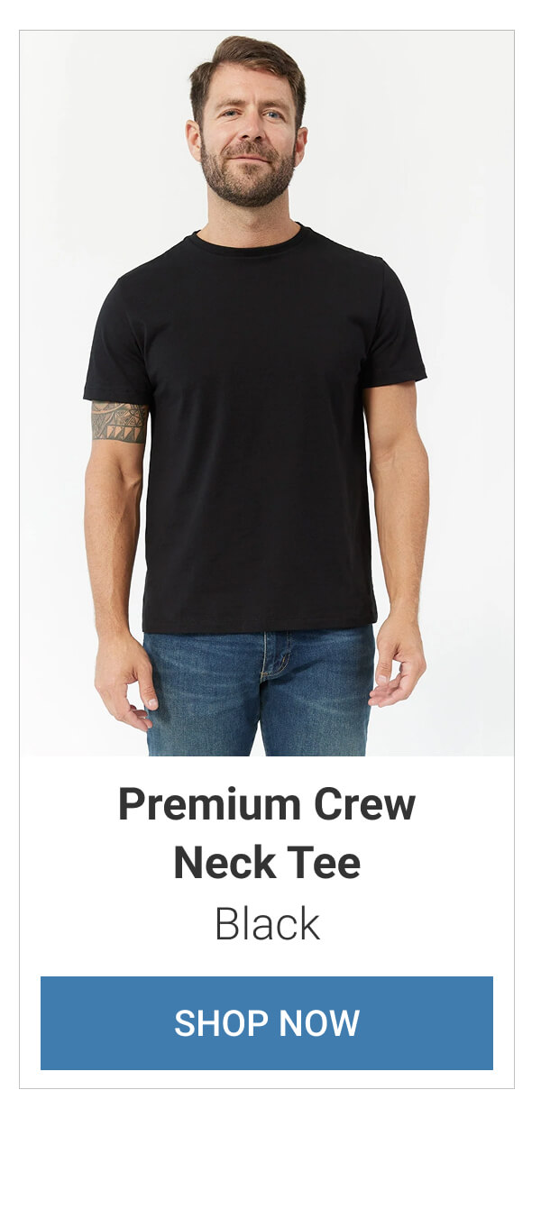 Black Premium Crew Neck Tee