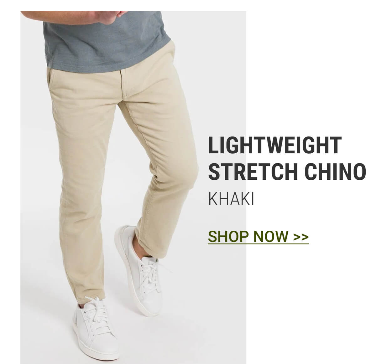 Khaki Lightweight Stretch Chino