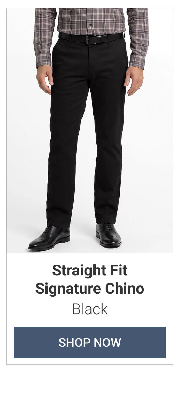 Black Straight Fit Signature Chino